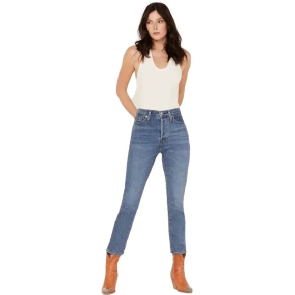 Levi's Classic Blue Straight Leg Jeans - Picture 1 of 14